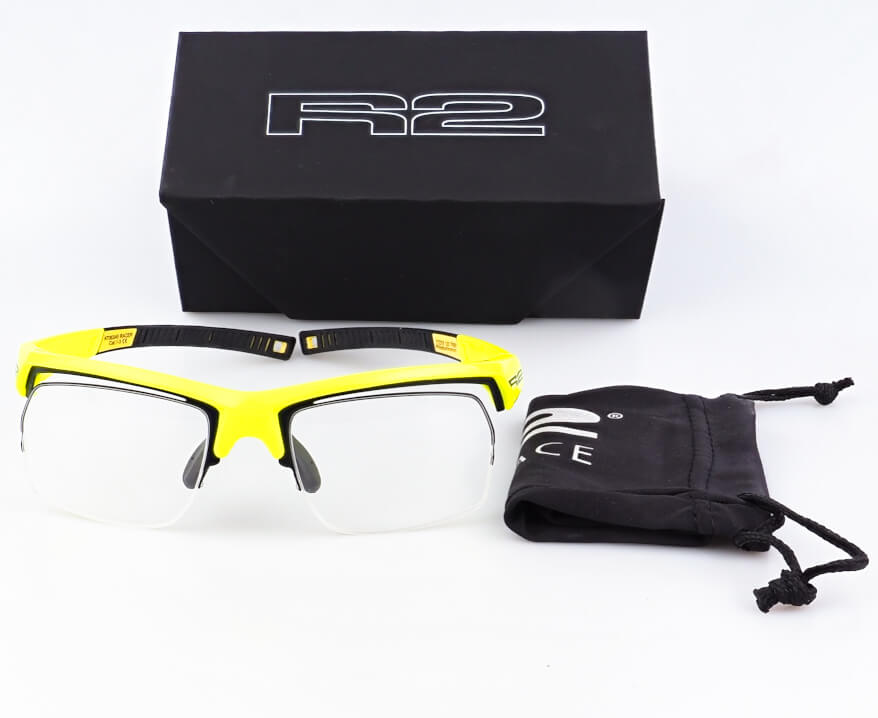 Racer, žlutý, zabrousit lze pouze klasicky prohnutá dioptrická skla, báze 2,0 - 6,0