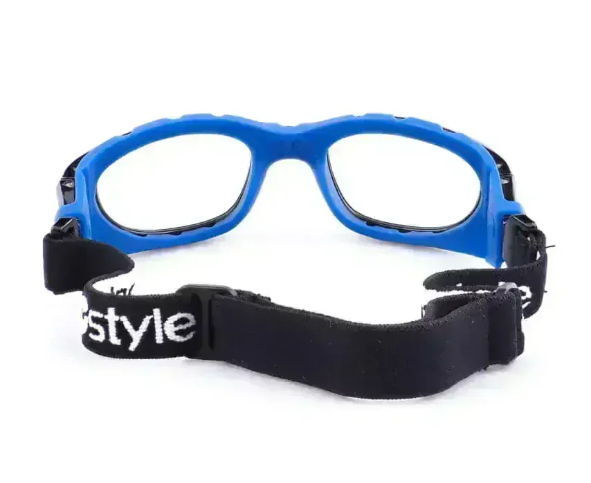 CENTRO modrý s gumou kolem hlavy a stranicemi, velikost 53, zabrousit lze pouze klasicky prohnutá dioptrická skla, báze 2,0 - 6,0