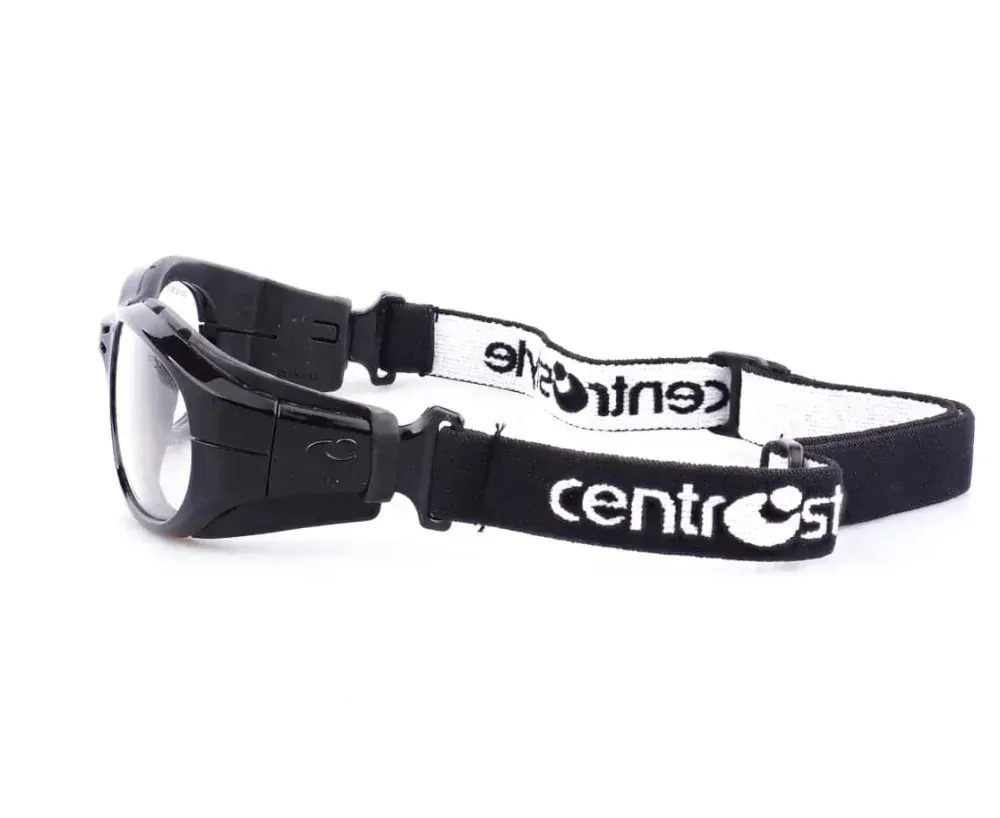 CENTRO černý s gumou kolem hlavy a stranicemi, velikost 53, zabrousit lze pouze klasicky prohnutá dioptrická skla, báze 2,0 - 6,0