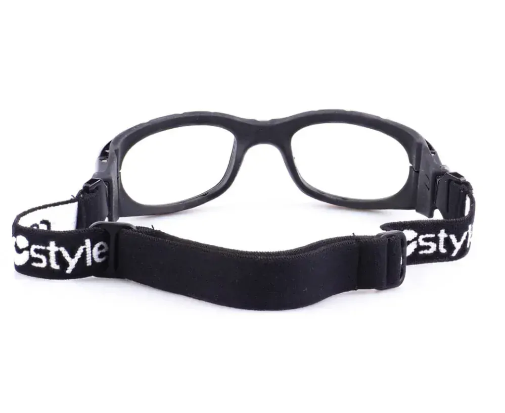 CENTRO černý s gumou kolem hlavy a stranicemi, velikost 53, zabrousit lze pouze klasicky prohnutá dioptrická skla, báze 2,0 - 6,0