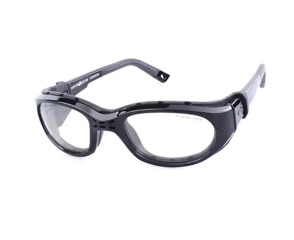 CENTRO černý s gumou kolem hlavy a stranicemi, velikost 53, zabrousit lze pouze klasicky prohnutá dioptrická skla, báze 2,0 - 6,0