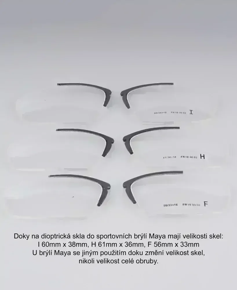 Náhradní dok na dioptrická skla do brýlí Vist, pro zábrus klasicky prohnutých skel